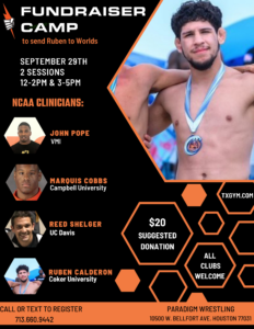 Fundraiser wrestling camp 